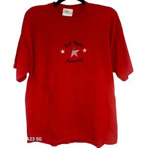 Patriotic Red "God Bless America" T-Shirt 2X Me Energy Sportswear 100% Cotton